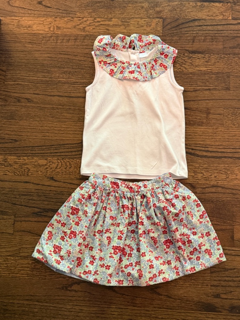 Edgehill Collection Girls Floral Tank & Skirt Set